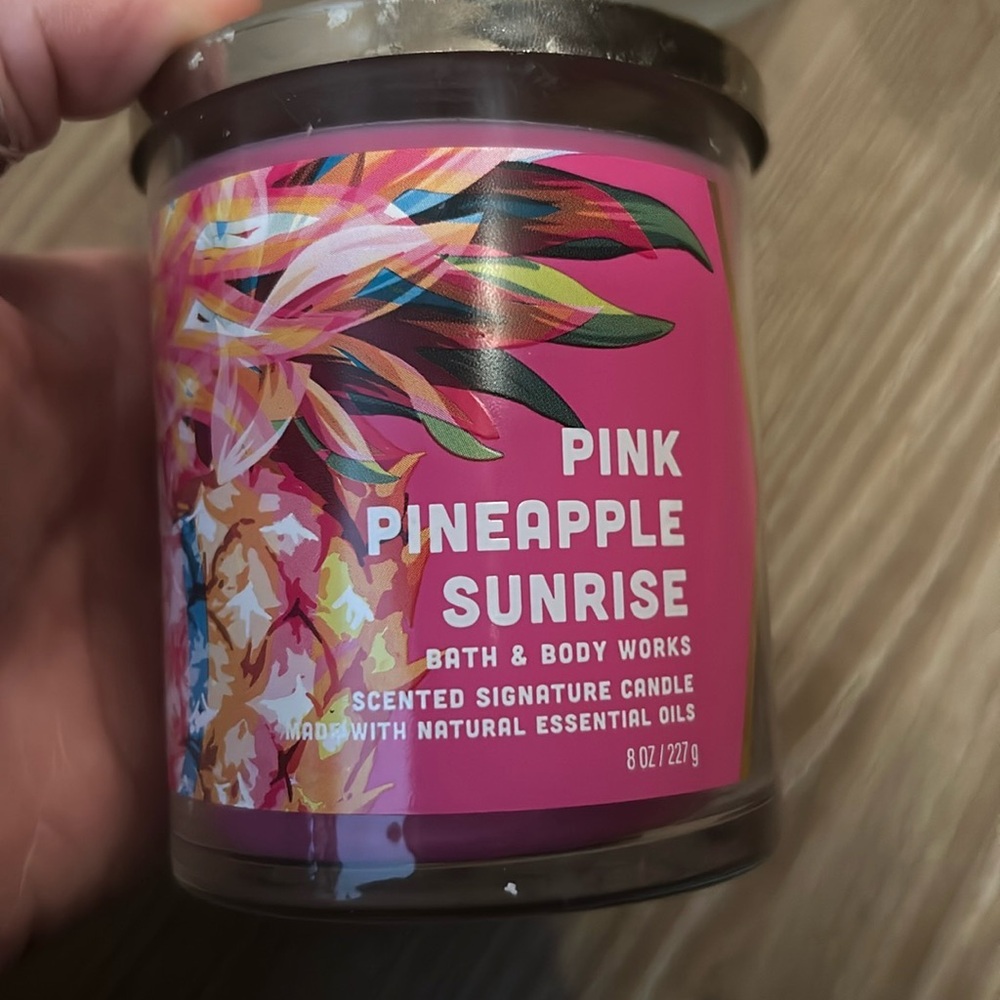 Pink pineapple, sunrise, single wick candle